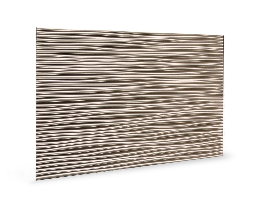 Innovera Decor by Palram 704618 18-1/2-in x 24-3/10-in Embossed Chrome PVC Abstract Wall Panel ( 9 -Pack, Covers 28.1-sq ft )