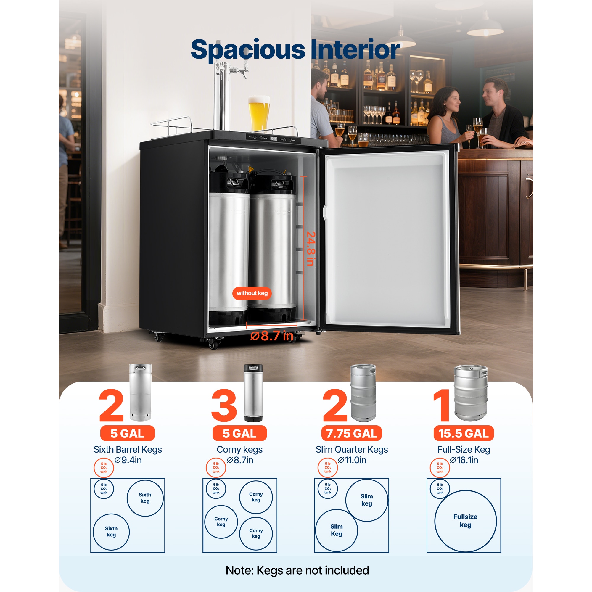 VEVOR SCSJJSLSPJFP08704V1 kegerators - View #2