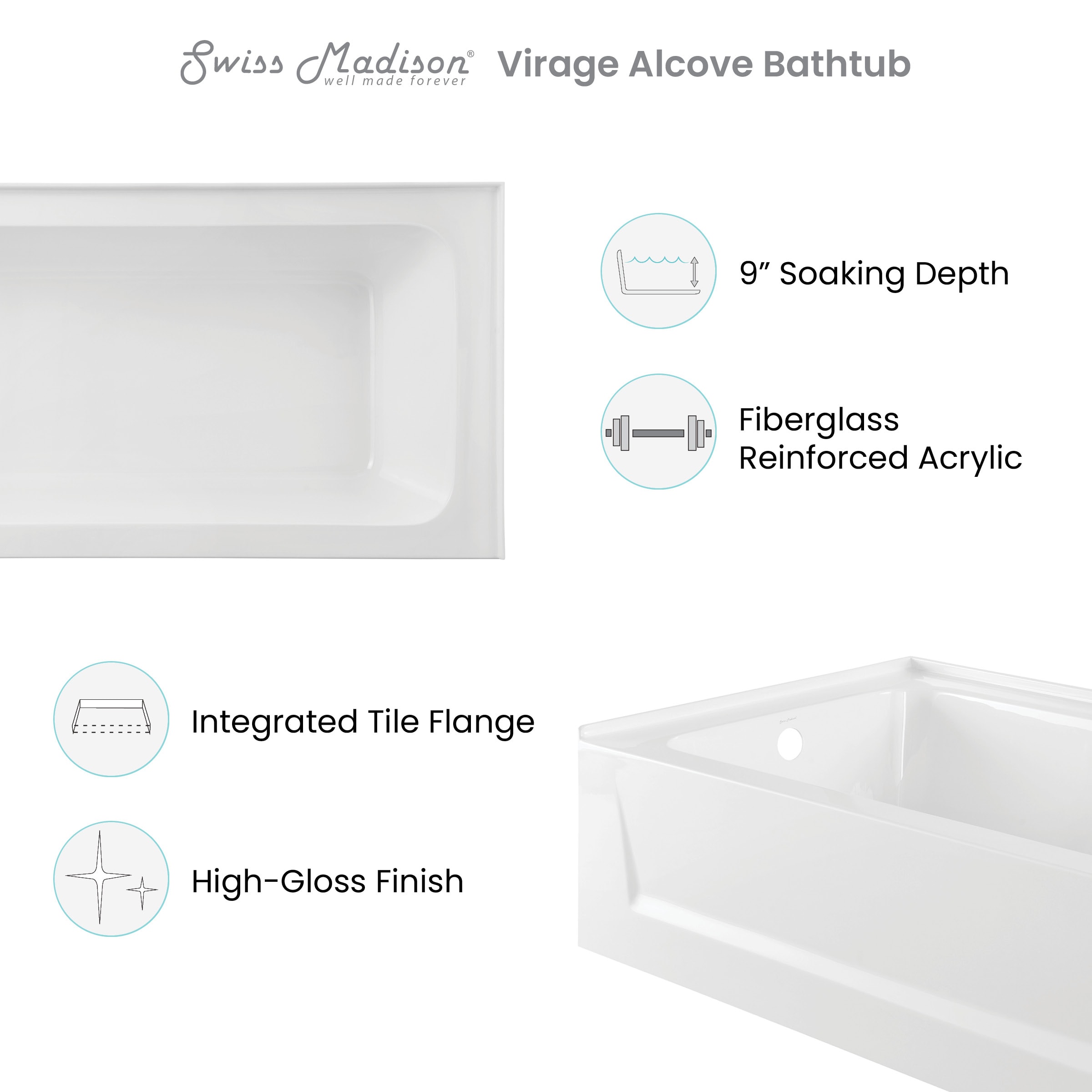 Swiss Madison SM-25-ABTOU04WH bathtubs - View #6
