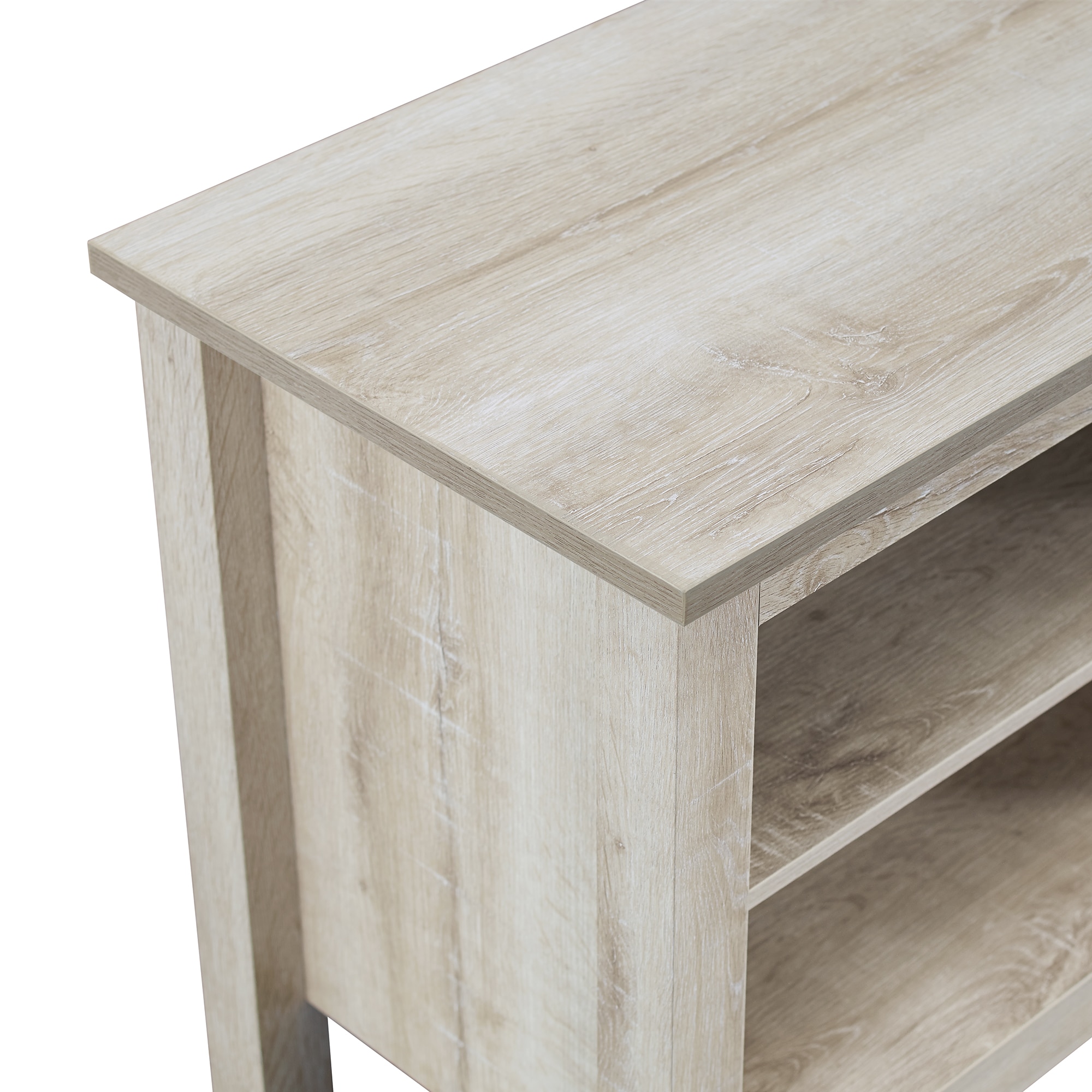 Walker Edison Transitional White Oak Tv Stand (accommodates Tvs Up To 