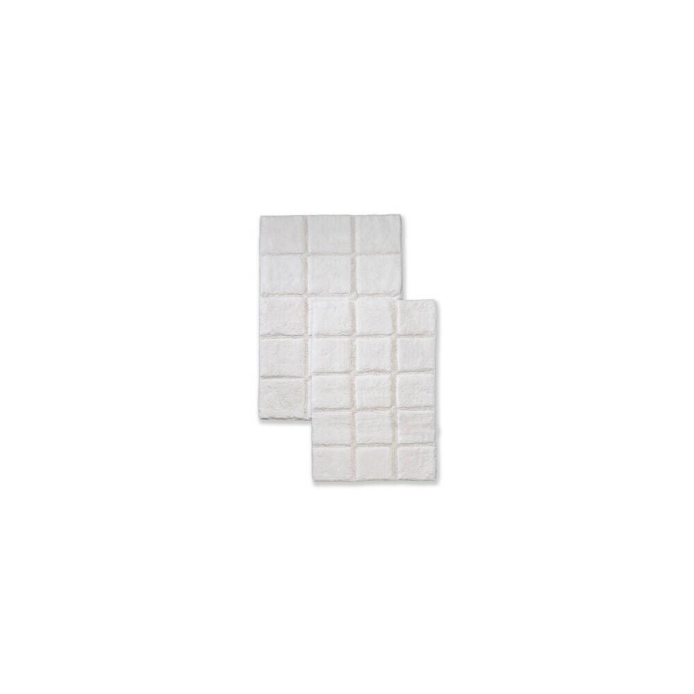 Superior HMCTY33930 Bath Rug Set Cotton Checkers- White 2