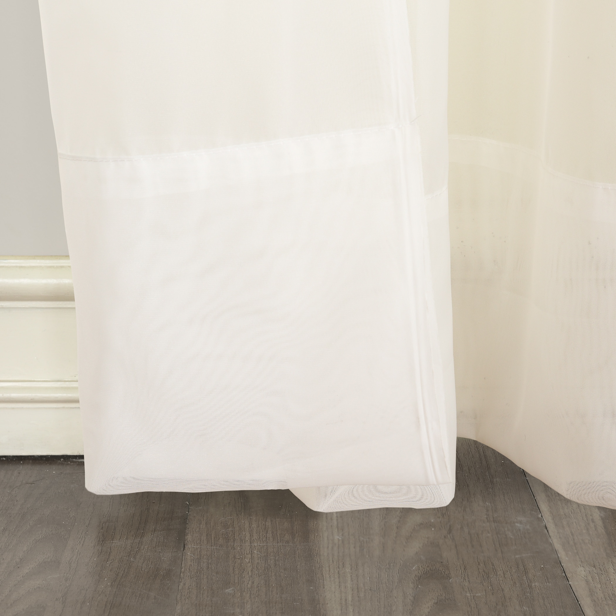Eggshell Sheer Tab Top Polyester Curtain Panel, 95 x 59 Inches
