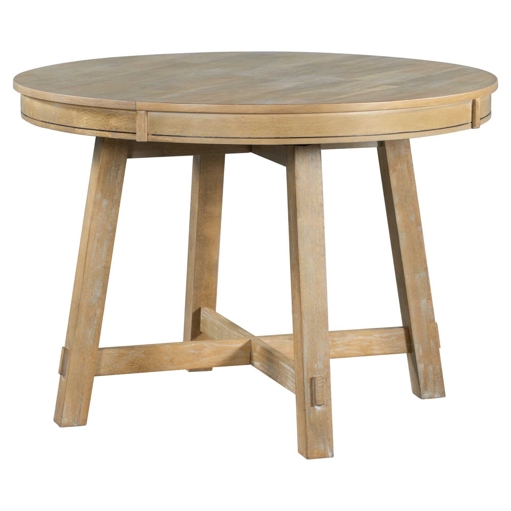 Vynxaria Farmhouse Round Extendable Dining Table with 16 Inch Leaf 42 ...