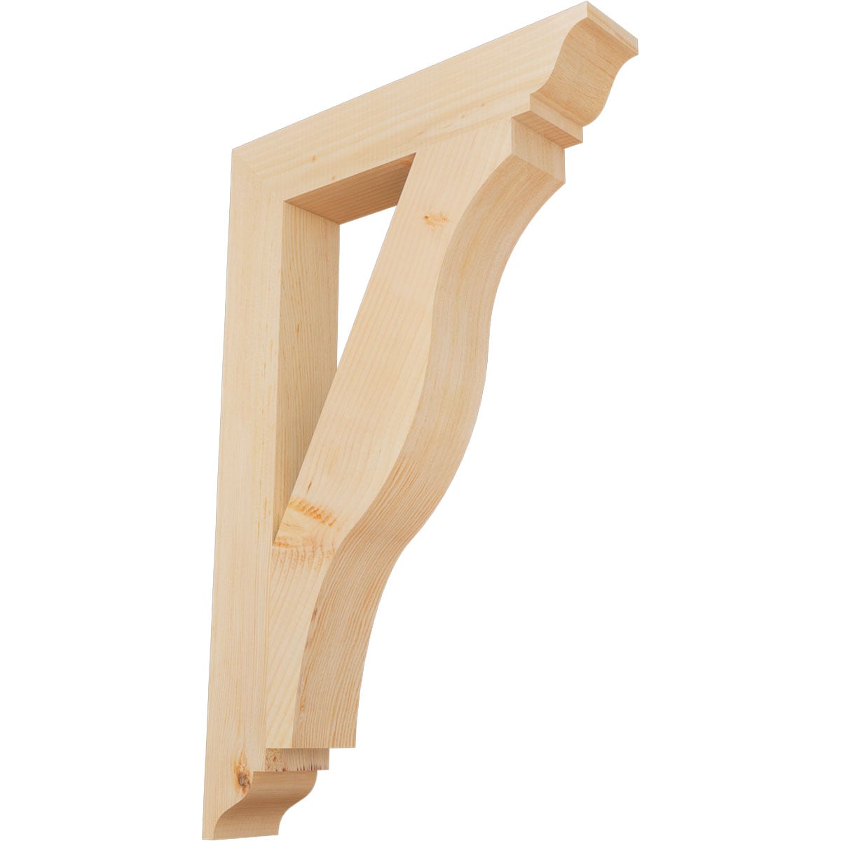 Ekena Millwork BKT04X22X34FST01SDF Funston traditional smooth 3-1/2-in x 22-in x 34-in Douglas fir Brown Wood Standard bracket