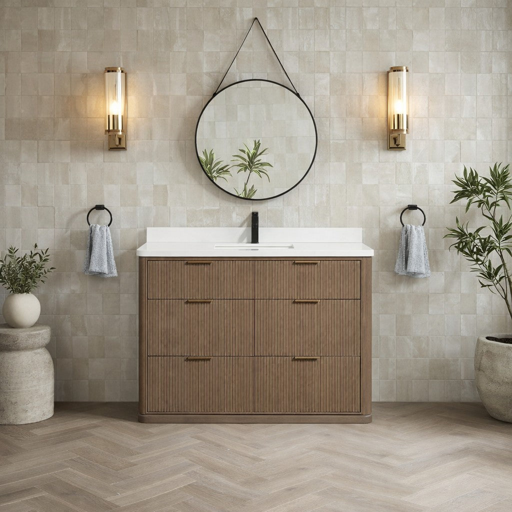 Ari Kitchen & Bath AKB-ARIA-48-SMOAK Bath-Vanity-Combo - View #3