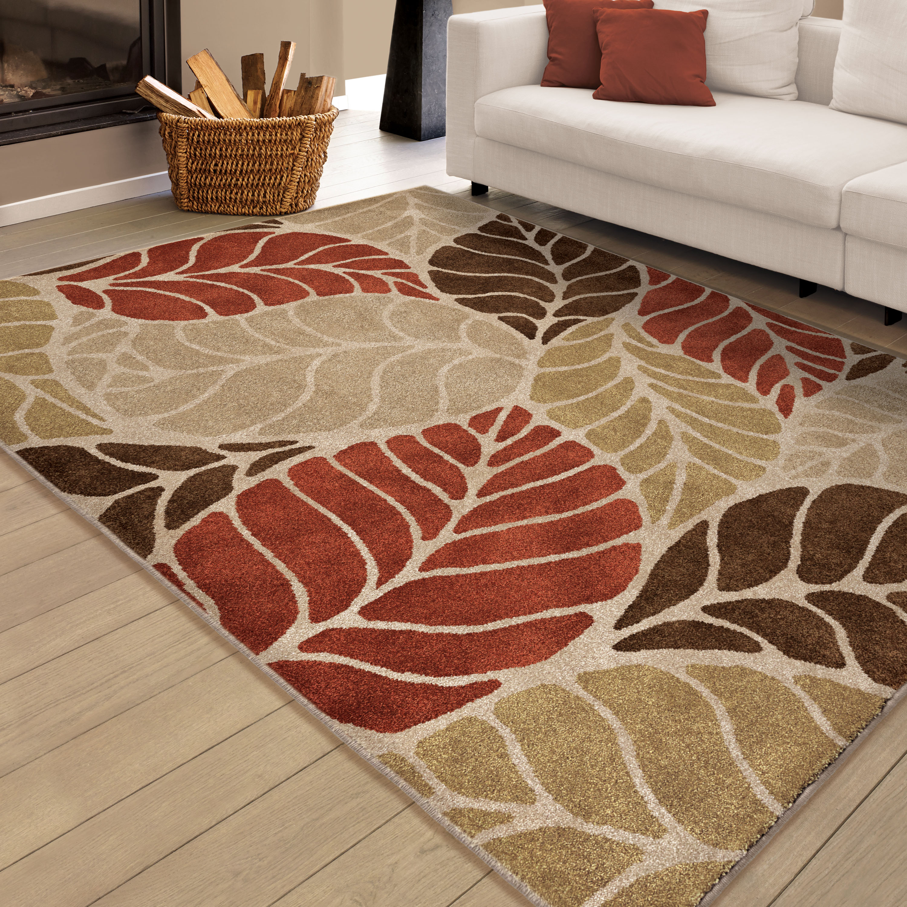 Orian Rugs Leaf Levels 5 X 8 (ft) Beige Floral Area Rug At Lowes.com