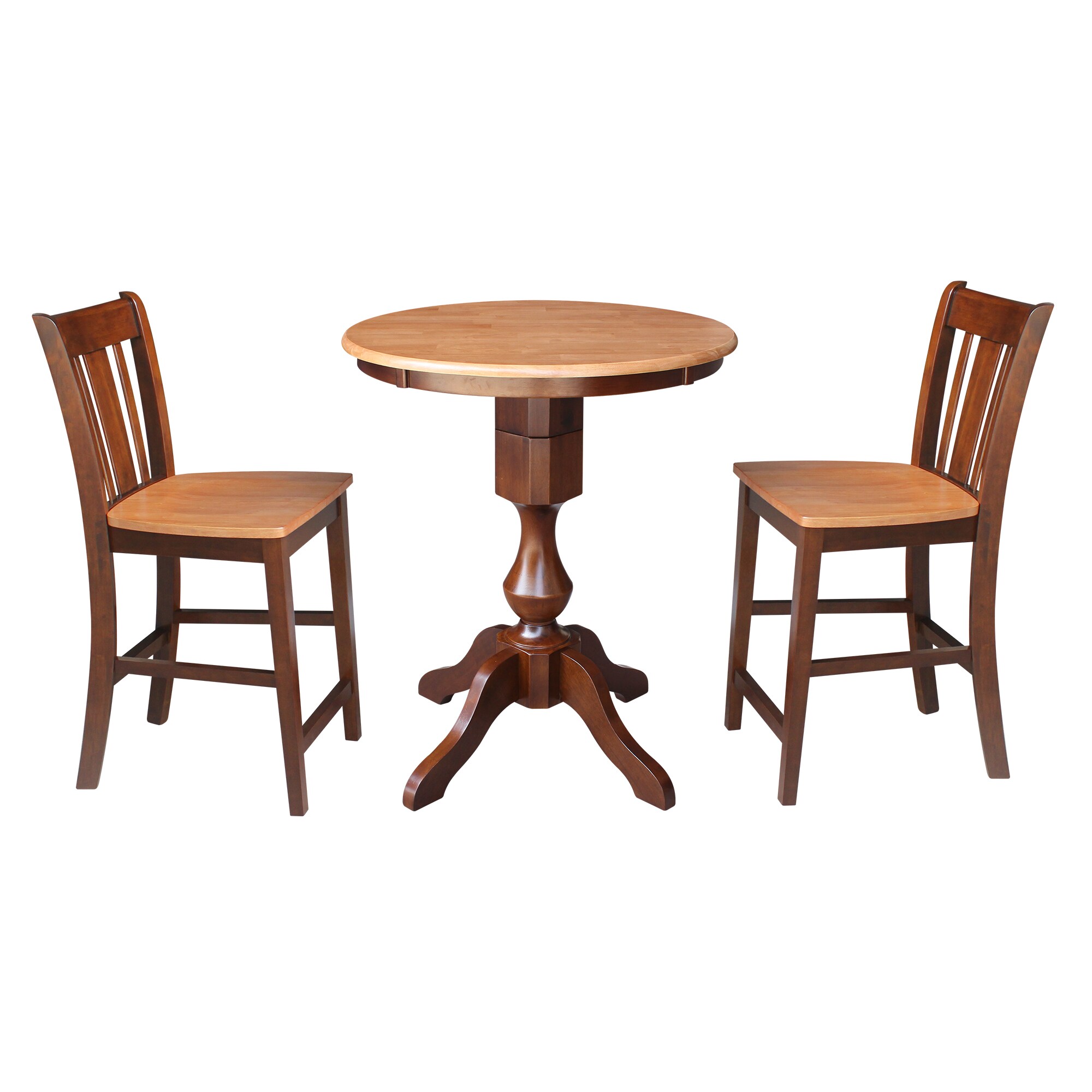 International Concepts K58-30RT-11P-S102-2 Cinnamon/Espresso Casual Dining Room Set with Round Table (Seats 2)