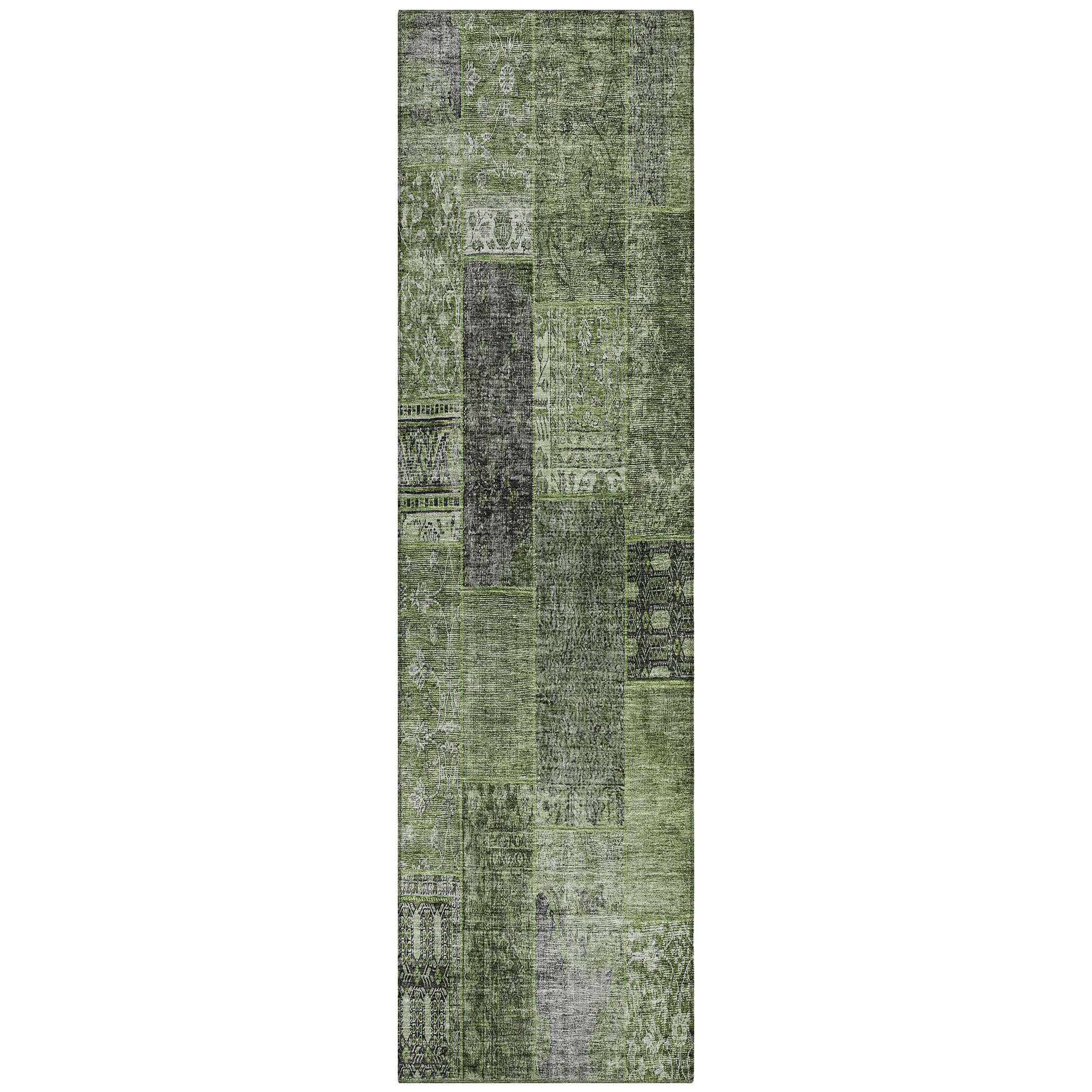 Addison Rugs ACN669OL2X8 Chantille ACN669OL 2 x 7 (ft) Polyester Olive Rectangular Indoor/Outdoor Geometric Machine washable Runner rug