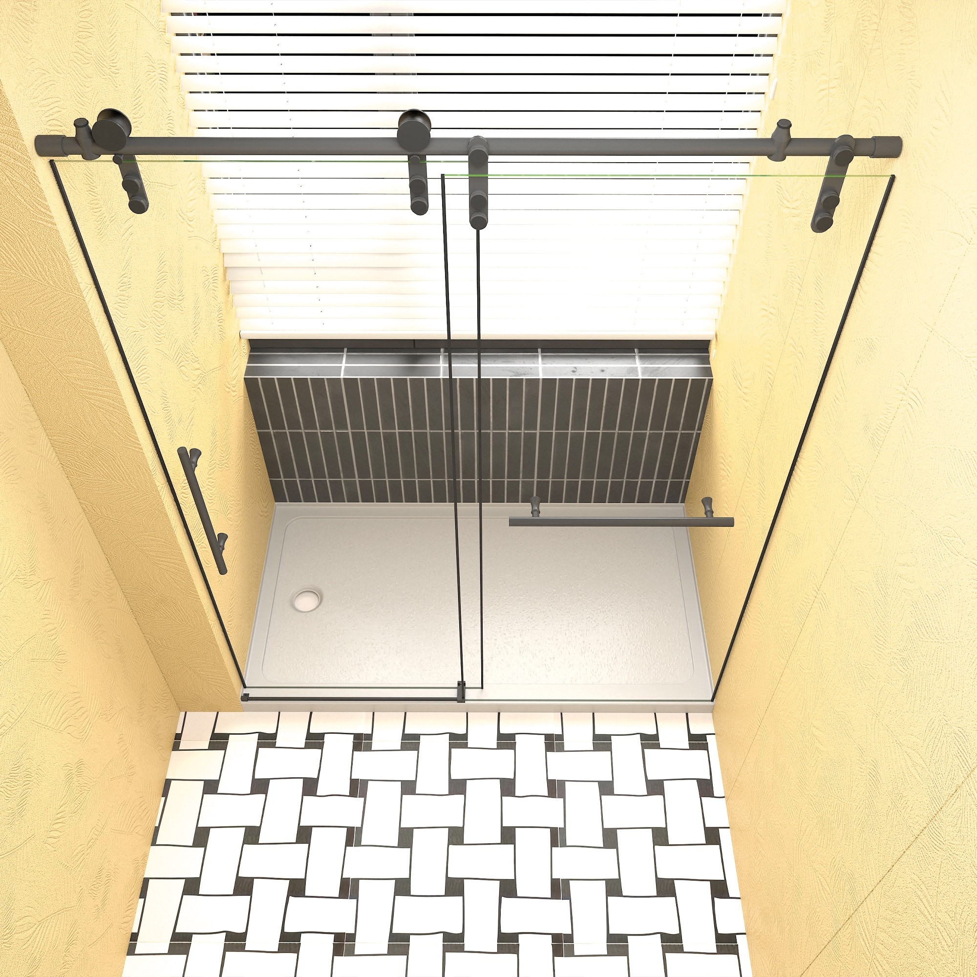 HyperDrop Cart 48-in L x 32-in W White Left Drain Acrylic Shower Base Pan