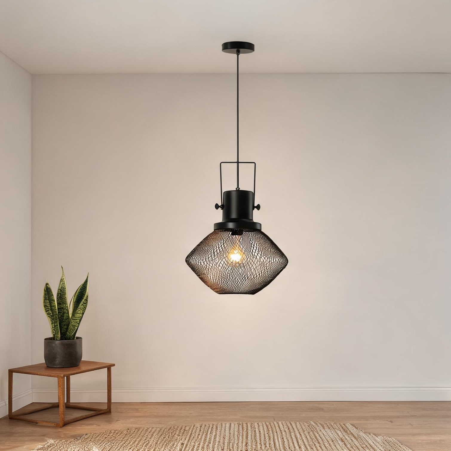 Watnature - Black-Toned Steel Pendant Light with Adjustable Chain for Kitchen Island 14.25-Inch D...