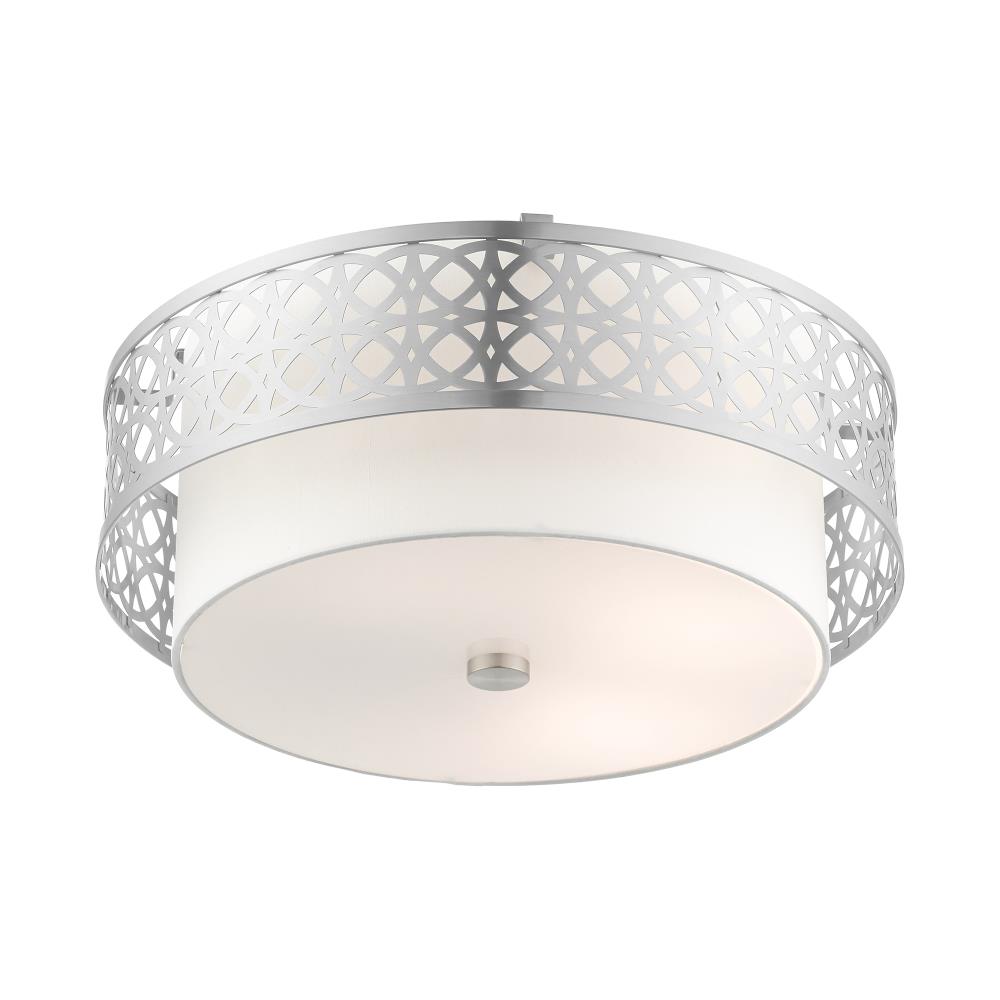 Calinda Brushed Nickel 4-Light Drum Semi-Flush Mount