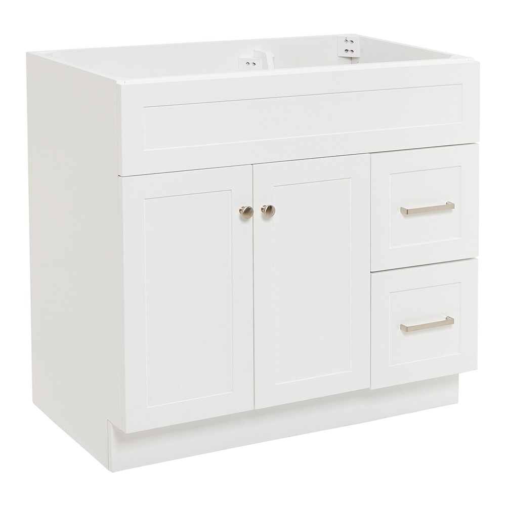 ARIEL Hamlet 36-in White Bathroom Vanity Base Cabinet without Top in ...