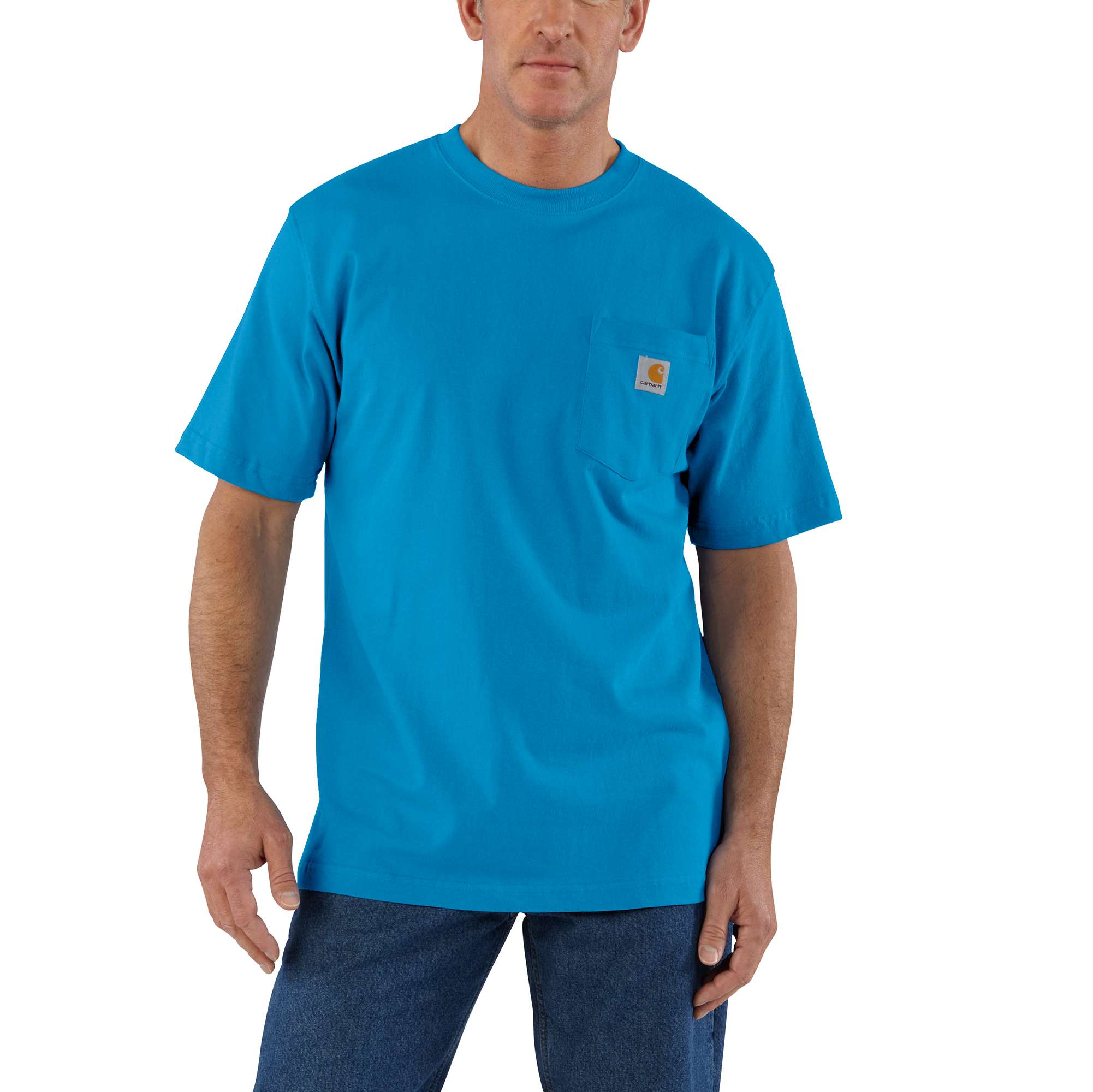 Carhartt K87-HF2LREG Men's Blue Jersey Short sleeve T-shirt ( Large )