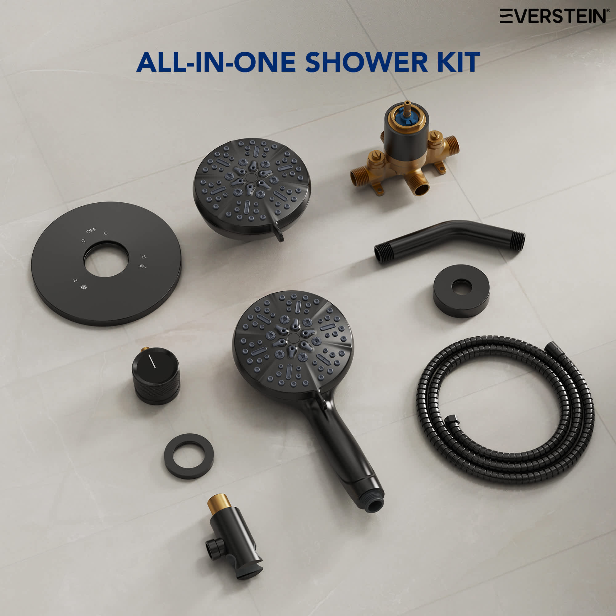 EVERSTEIN SFS-1103-BK Showerhead-Bar-Panels - View #13