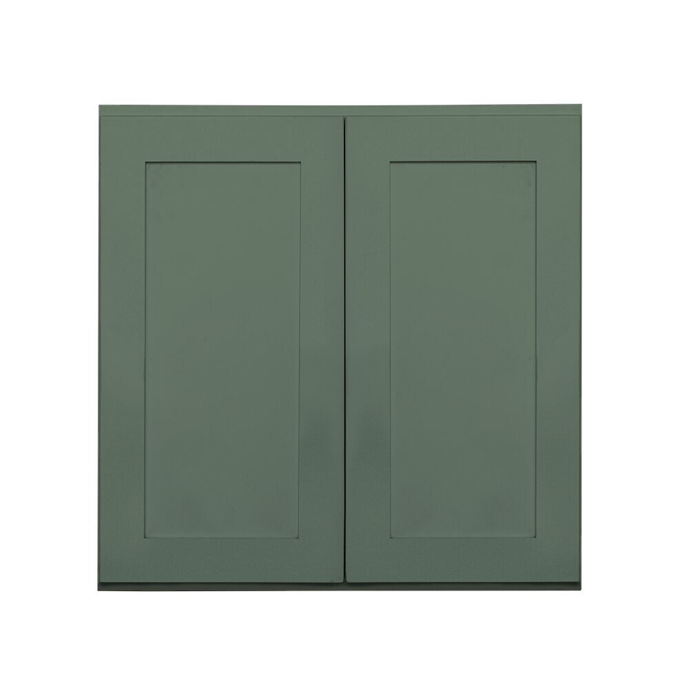 RELIABILT LS-SB-W2730B Monroe 27-in W x 30-in H x 12-in D Basil Green Wall Ready to assemble Plywood Cabinet (Recessed Panel Shaker)