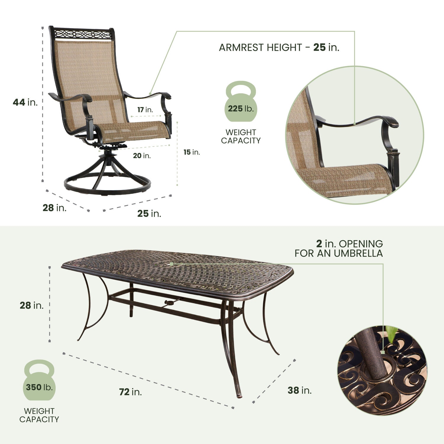 Hanover MANDN7PCSW-6 Patio-Dining-Sets - View #3