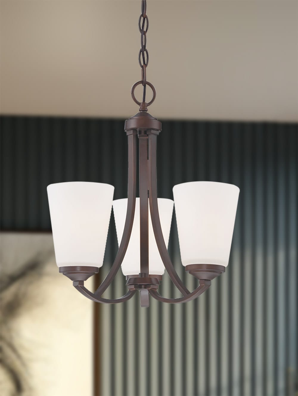 Minka Lavery 4963-284 Overland Park 3 -Light Matte Bronze Transitional For Use in Bedrooms, Dining Rooms, Foyers, Kitchens, Living Rooms Chandelier
