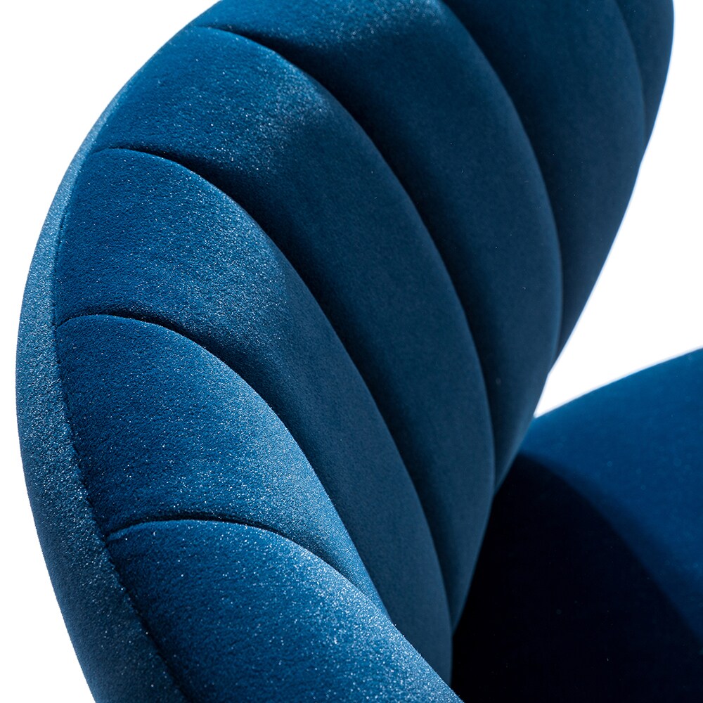 14 Karat Home Casual Navy Velvet Accent Chair in the Chairs department ...