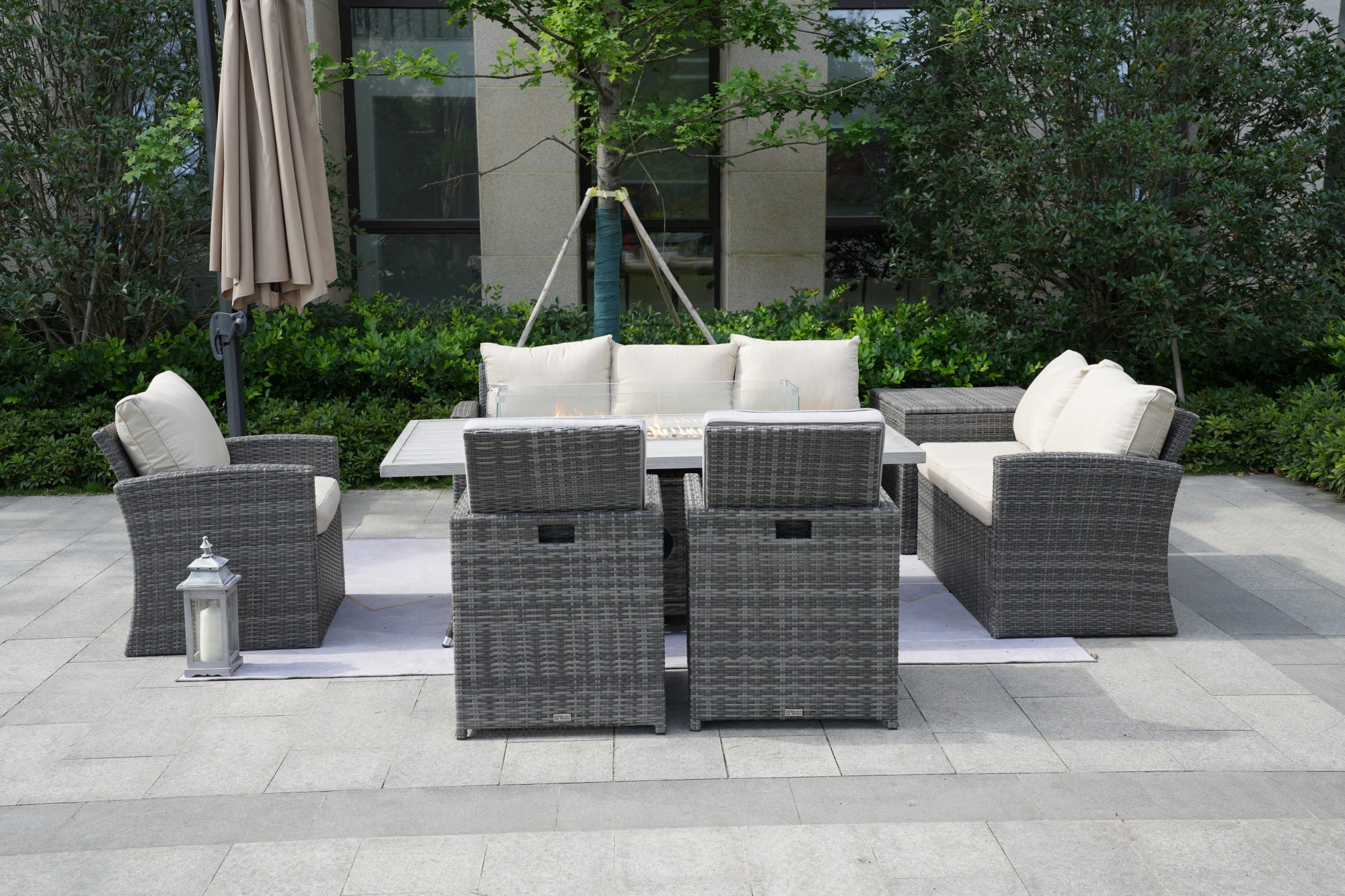Direct Wicker DWG-1406BRA3234C-GR Patio-Conversation-Sets - View #2