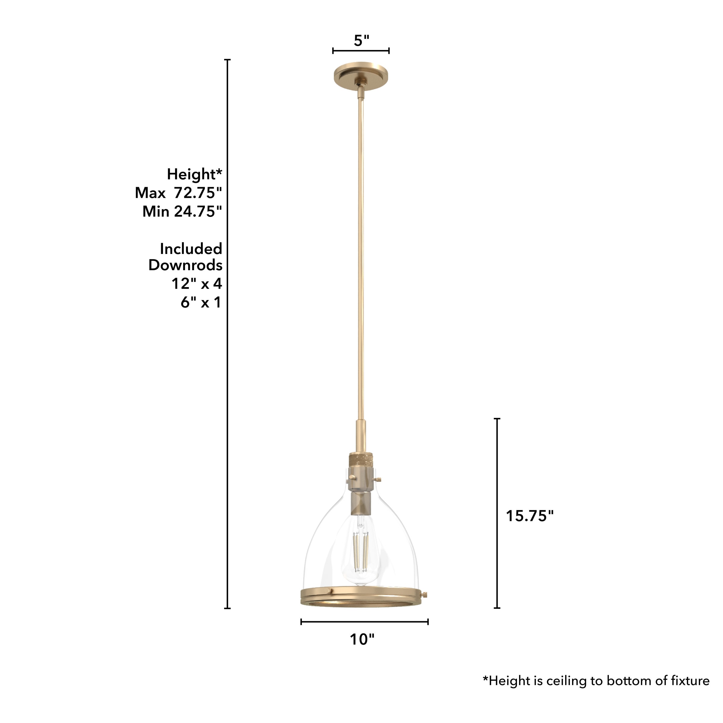 Hunter Van Nuys Alturas Gold Transitional Clear Glass Dome LED Medium ...