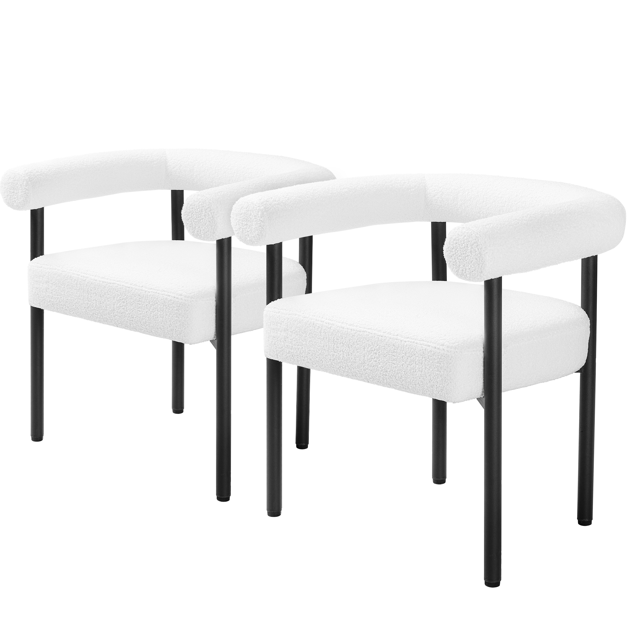 prilinex 35123733 Set of 2 Contemporary/Modern Polyester/Polyester Blend Upholstered Dining Arm Chair (Metal Frame)