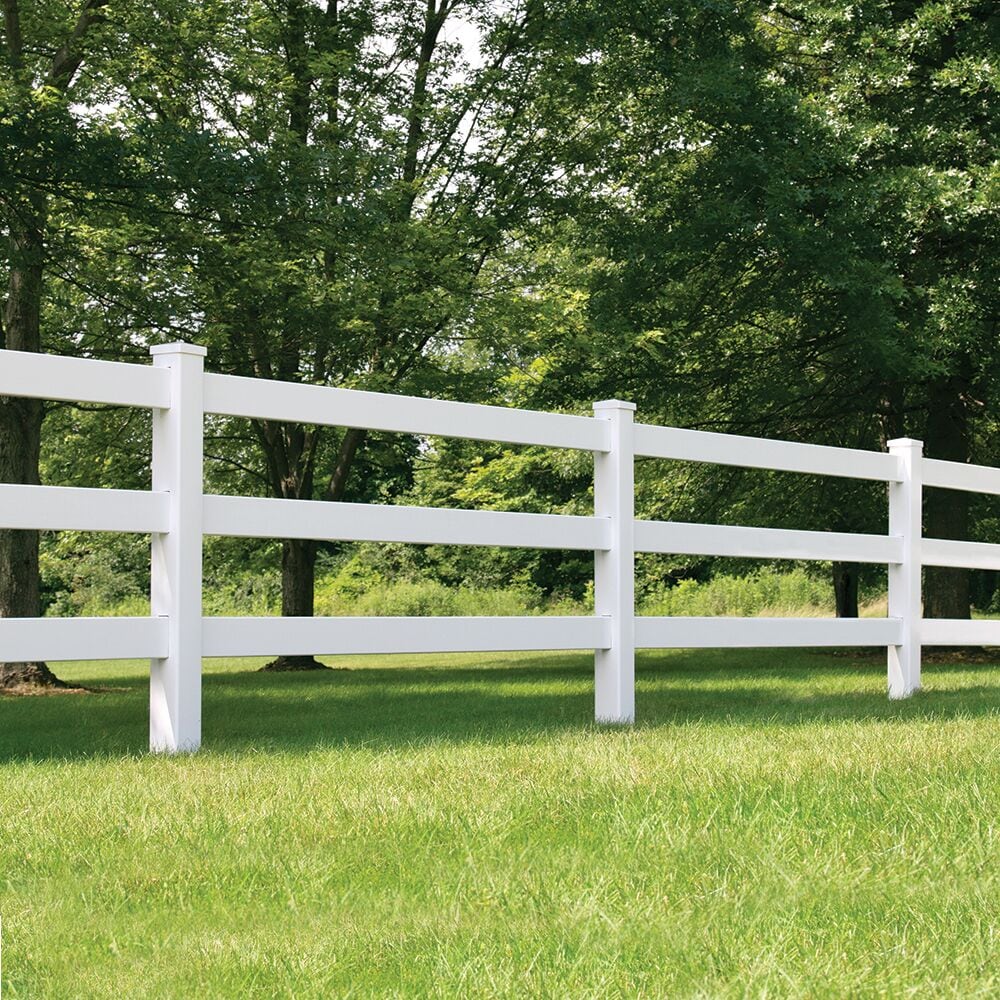 Freedom Post and Rail 8-ft H x 5-in W White Vinyl Fence Rail in the ...