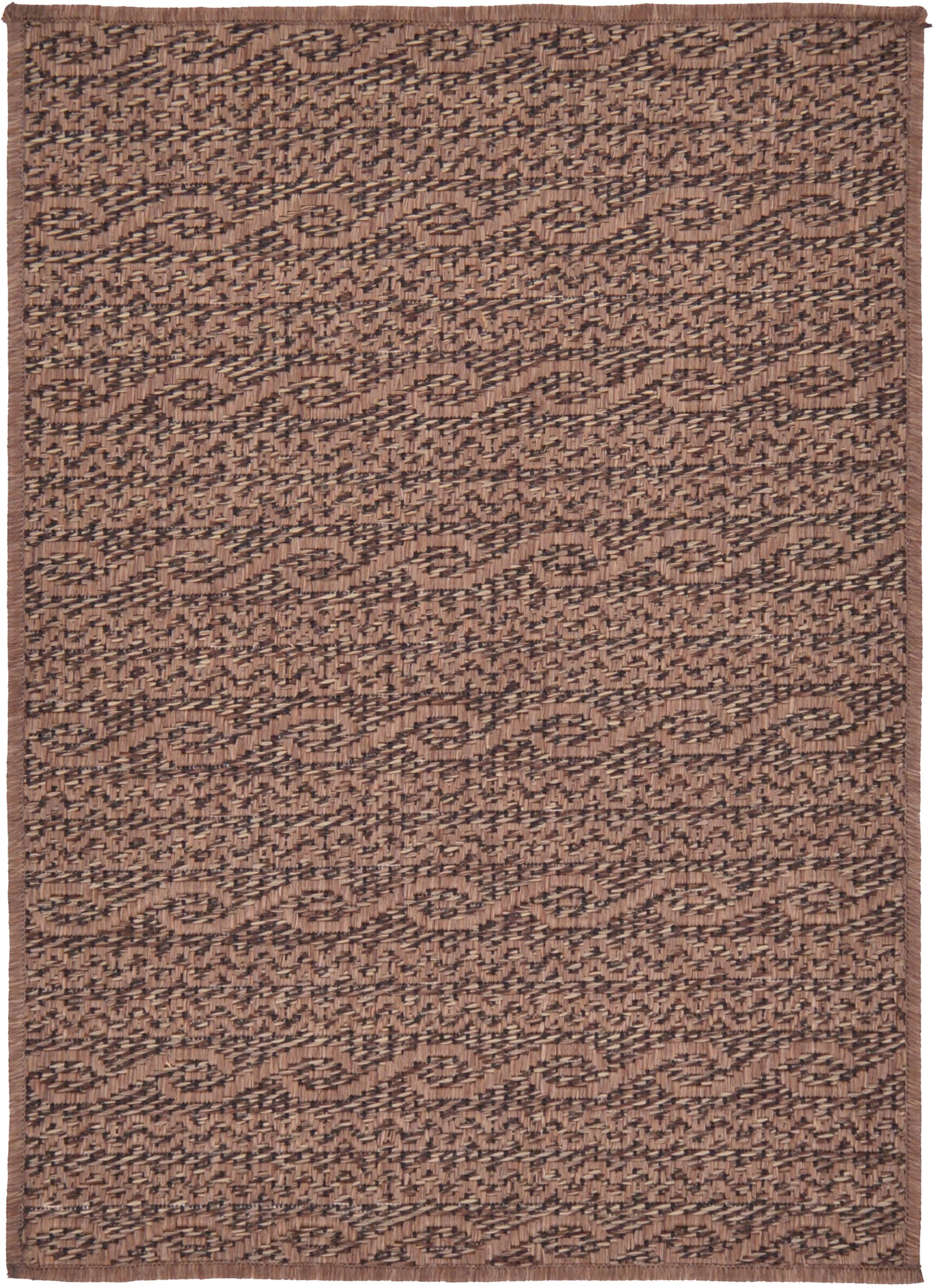 Unique Loom 3126534 Links Outdoor 2 x 3 (ft) Loomed Polypropylene Brown/Black Rectangular Indoor/Outdoor Stripe French Country Area rug