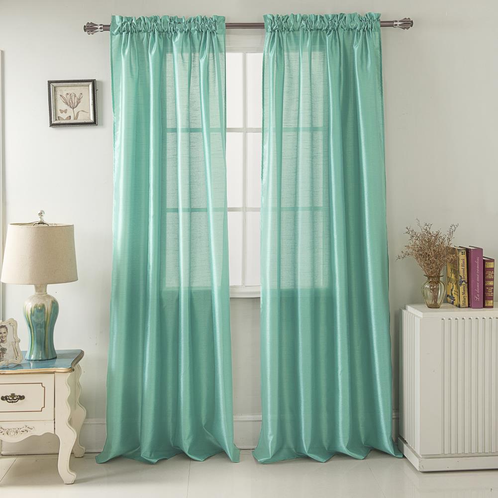 RT Designers Collection PNN03103 84-in Aqua Light Filtering Rod Pocket Single Curtain Panel