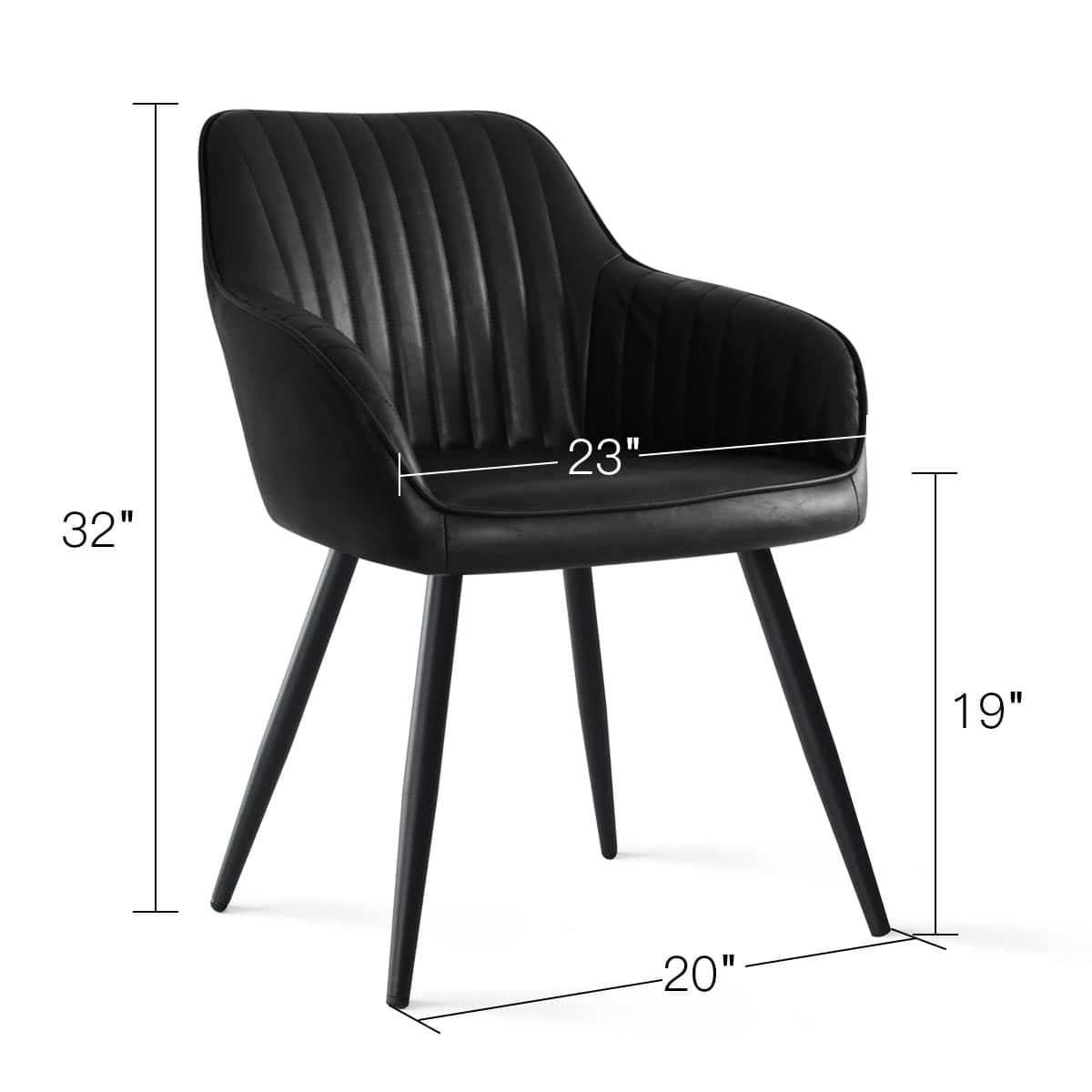 Maison Boucle BOSTON-ARM-BLACK-2 Dining-Chairs - View #3