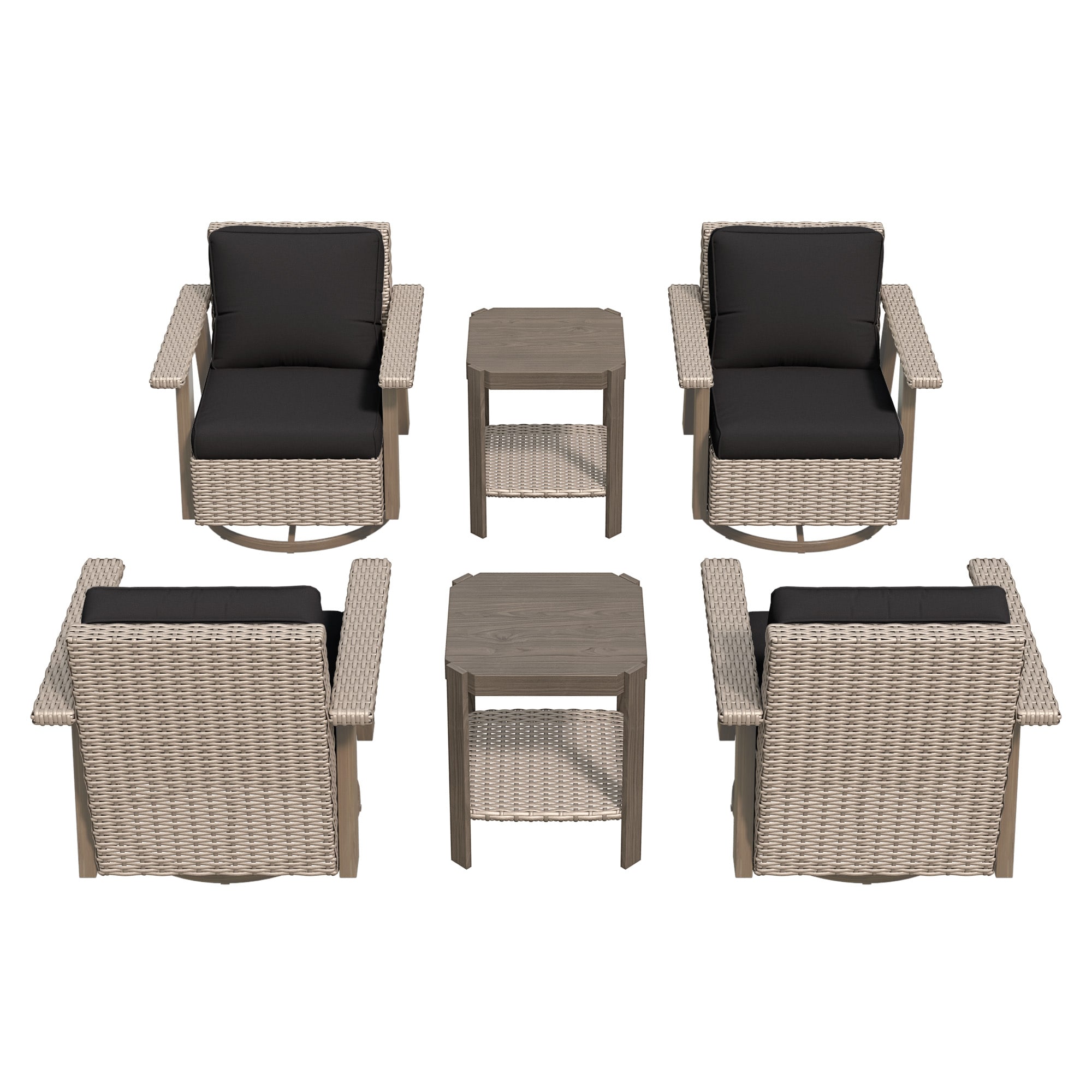 Gardenbee 2XM48M49-BLK Patio-Conversation-Sets - View #2