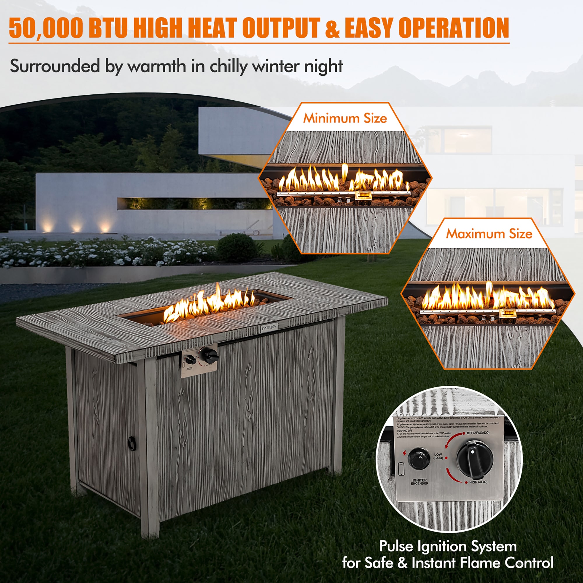 Costway NP10795GR Outdoor-Gas-Firepits - View #4