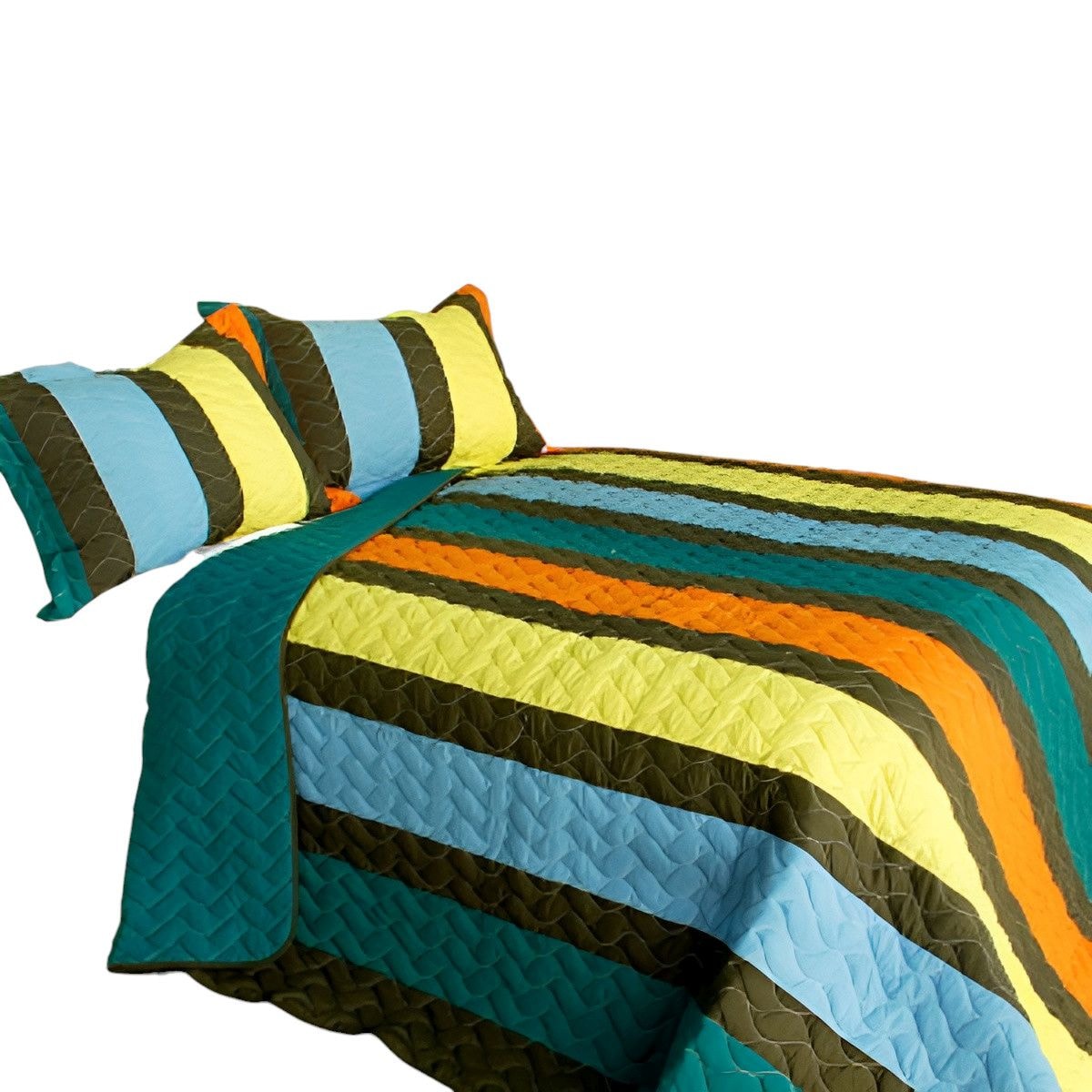 Slickblue 3 Piece Stripe Bedding Set Full/Queen Lightweight TC Fabric for Dorm Room and Apartment Living Spaces - Available in Multiple Colors