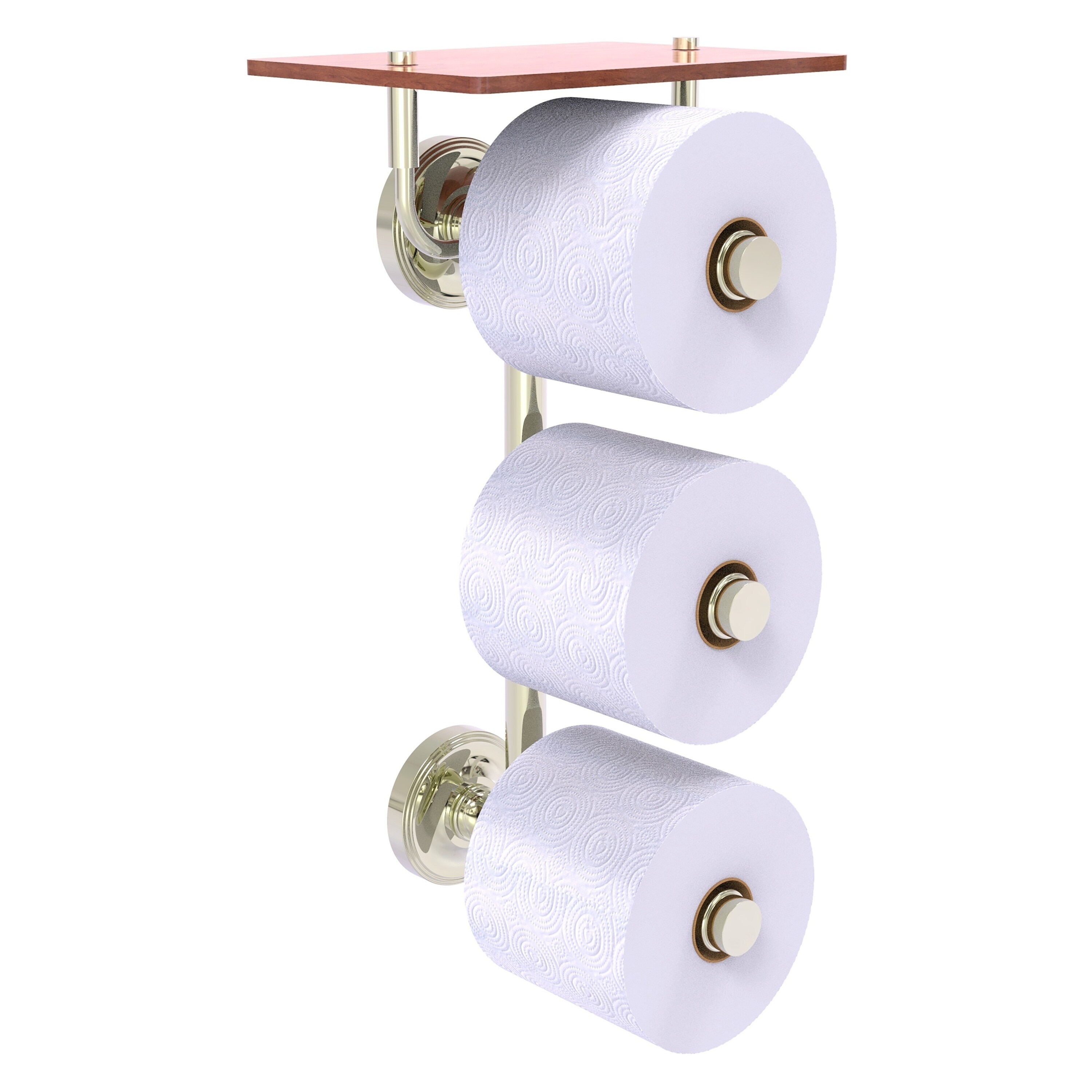 Allied Brass PR-35-3VS-IRW-PNI Prestige Regal Polished Nickel Wall mount Double post Toilet Paper Holder 3 -Rolls
