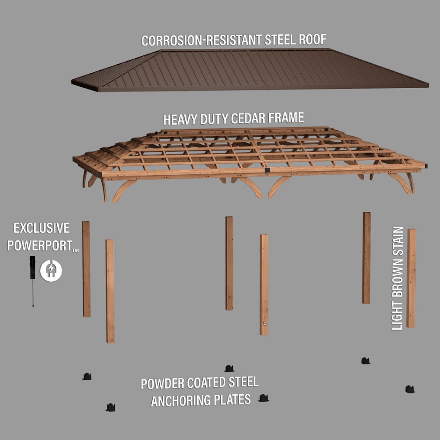 Backyard Discovery 2406032COM Wood-Resin-Gazebos - View #13