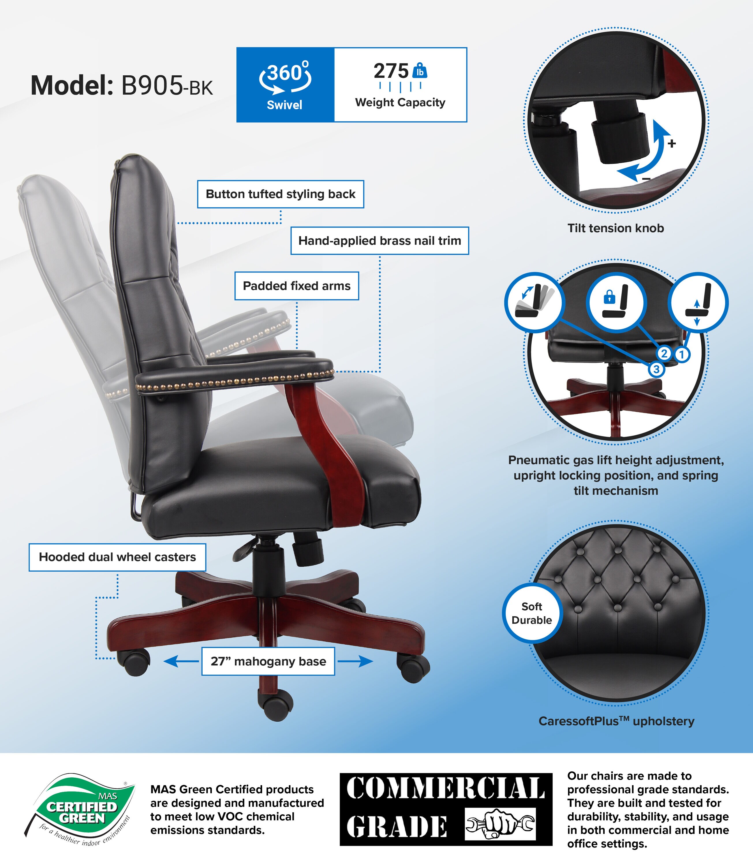 Boss Office Products B905-BK Office-Chairs - View #8