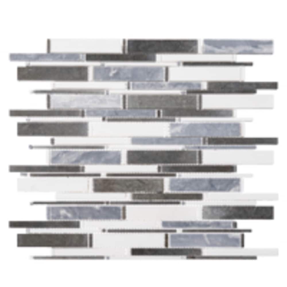 Andova Tiles ANDKNO894 Knoll Notch 12-1/2-in x 12-3/4-in Glossy Natural Stone Brick Look Linear Mosaic Floor and Wall Tile (1.09-sq. ft/ Piece)