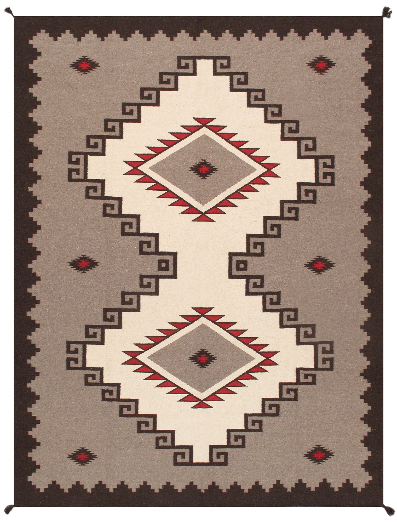Pasargad Home PNT-102 9X12 Navajo Style 9 X 12 (ft) Wool Ivory Indoor Area Rug