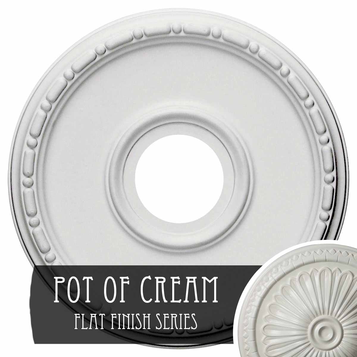 Ekena Millwork CM16MEPCF Medea 16.5-in W x 16.5-in L Painted Pot Of Cream Polyurethane Whole Ceiling Medallion