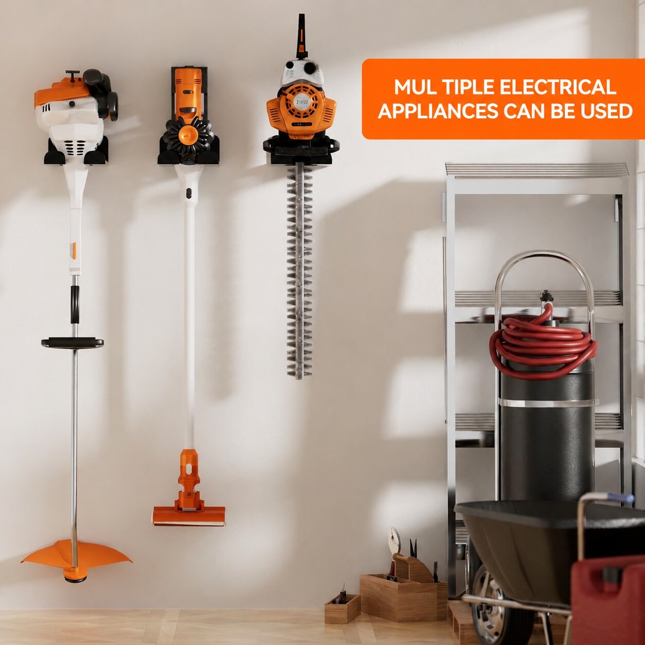 KHKFY Garage Tool Organizer Wall Mounted Trimmer Rack Heavy Duty ...