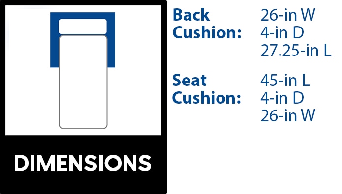 Fulton Aqua Porch Rocker Cushions - Latex Foam Fill - Fade Resistant Standard - See Size Guide / Aqua