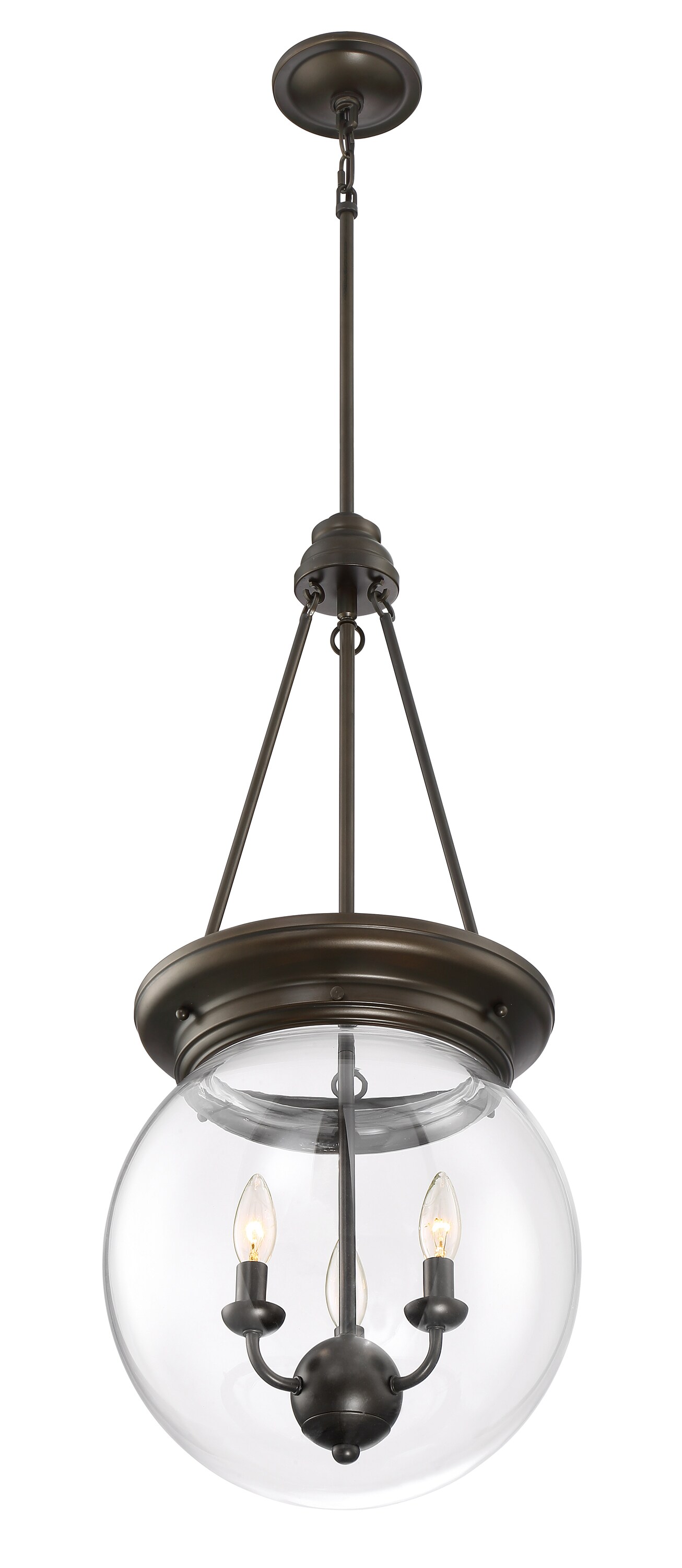 Quoizel Soho 3-Light Bronze Transitional Clear Glass Globe Large ...