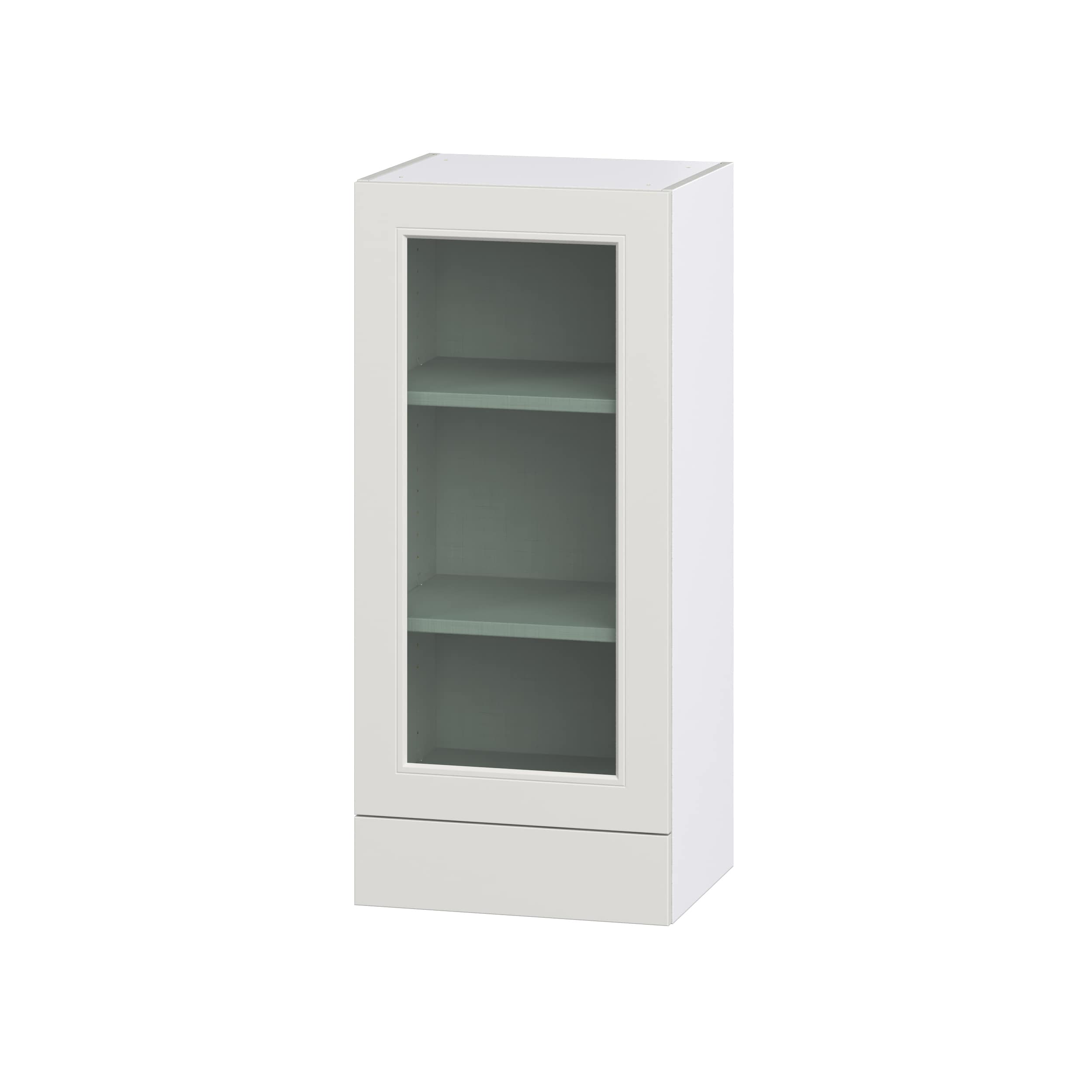 Hugo&Borg DSWG1840A(L/R)-BE Belcourt 18-in W x 40-in H x 14-in D Painted Light Gray Wall Fully assembled Cabinet (Recessed Panel Glass)