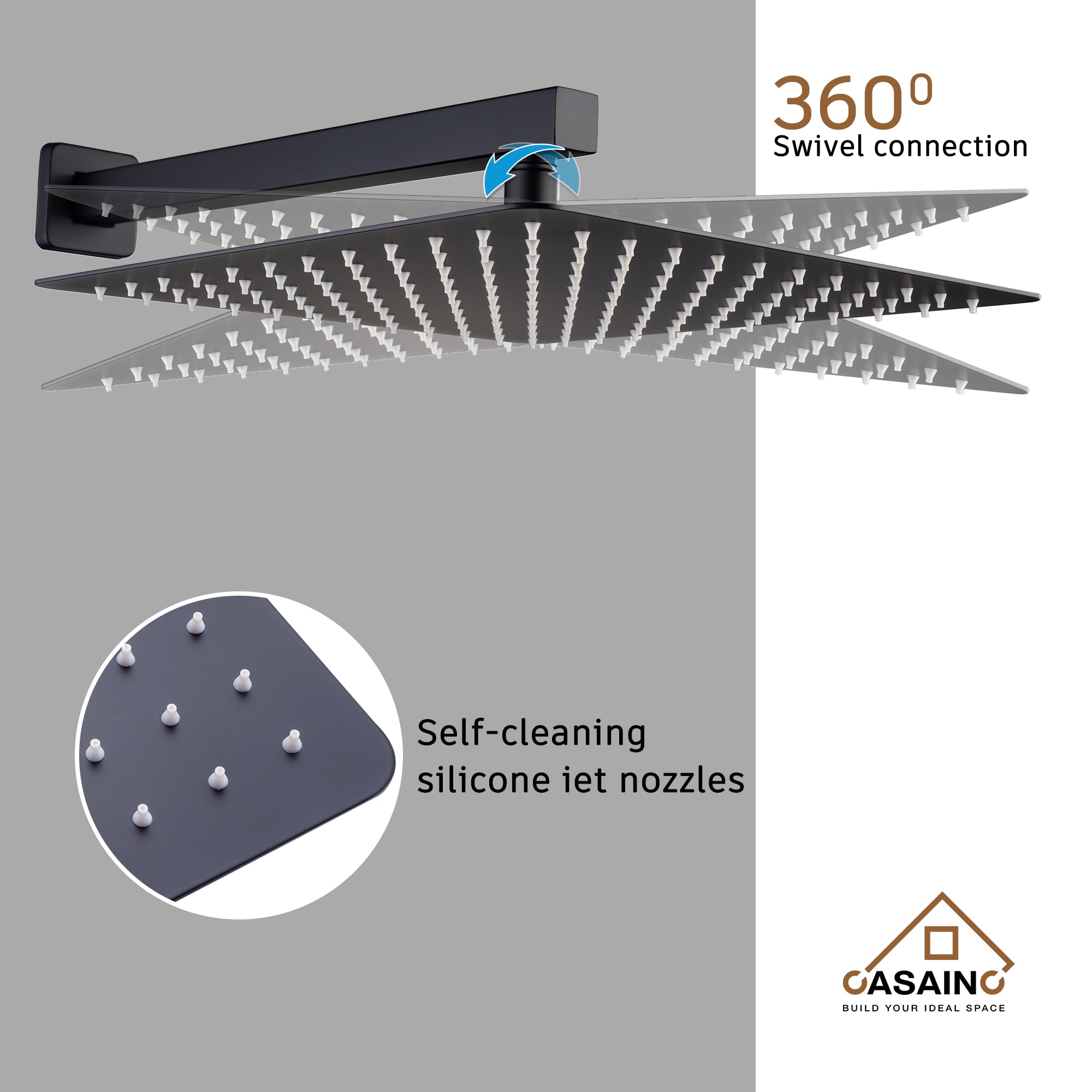 CASAINC CS12-10MB Showerhead-Bar-Panels - View #7