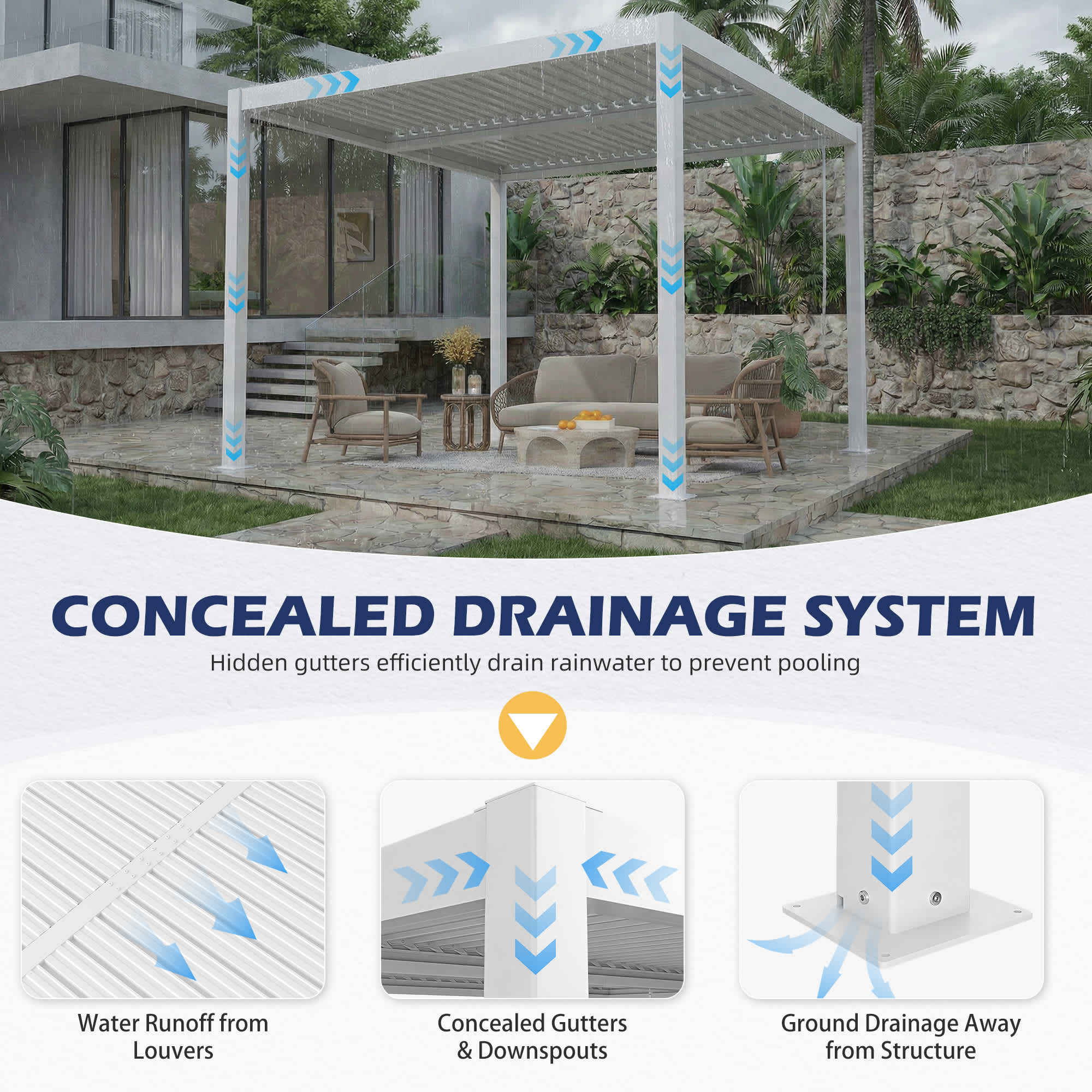 U-HOMY WQ-260WH-SG Pergolas-2 - View #6
