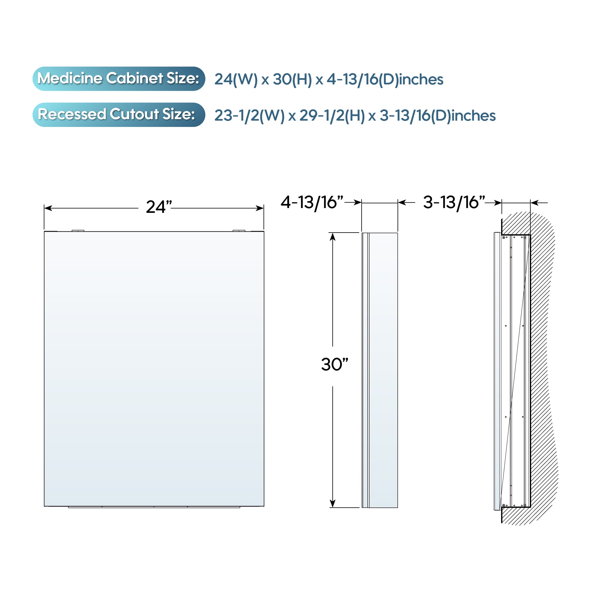 WELLFOR EX-2436B2 Bathroom-Medicine-Cabinets - View #20