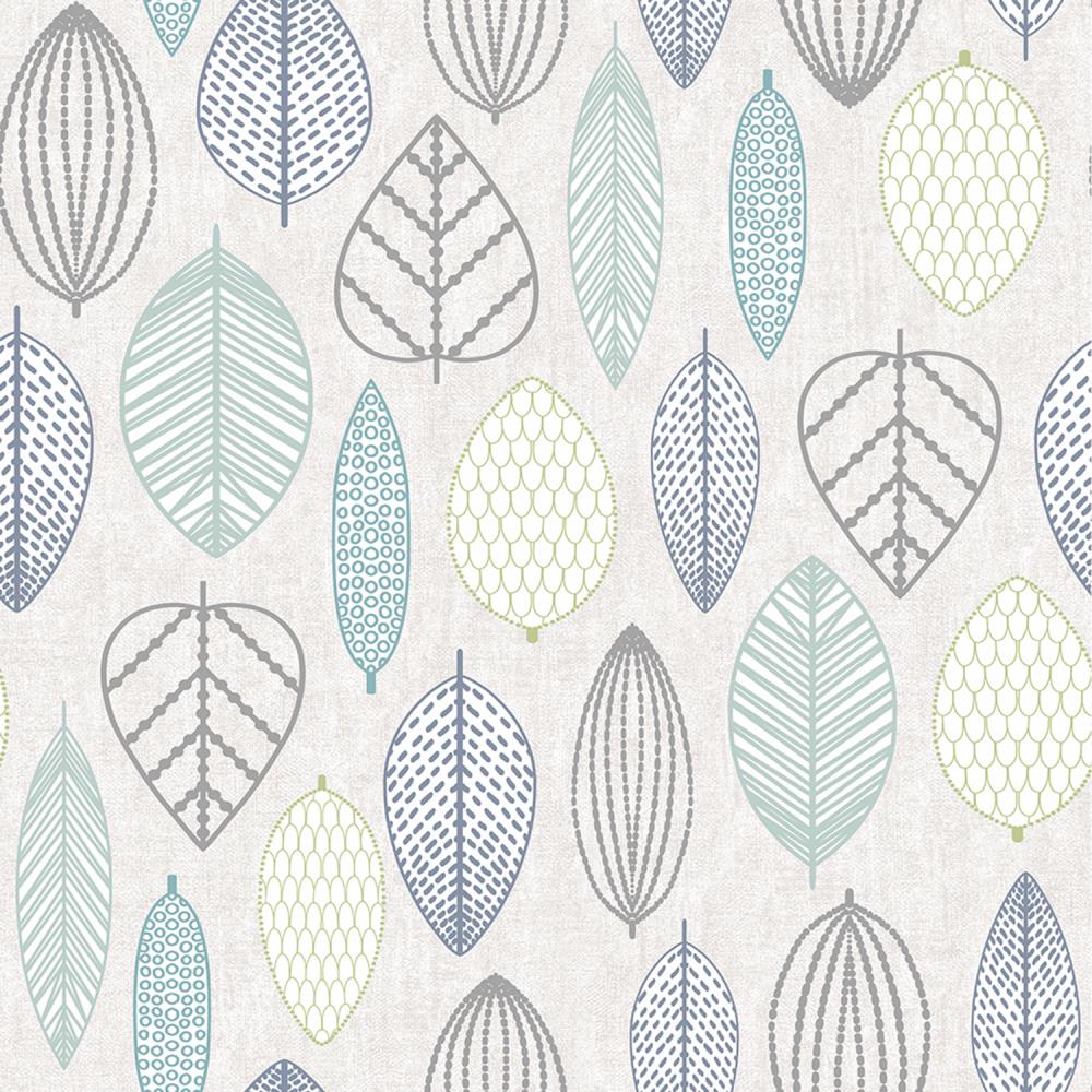 Graham & Brown 103171 Highland 56-Sq. Feet Blue Vinyl Textured Floral Unpasted Wallpaper