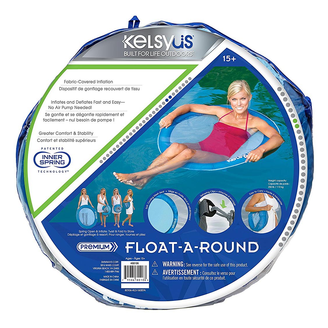 SwimWays 2-Pack 1-Seat Blue Spring Float at