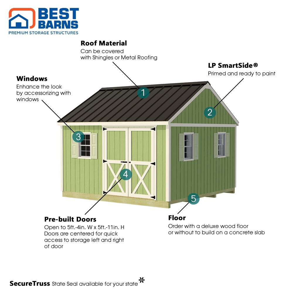 Best Barns BBASDE12F Wood-Storage-Buildings - View #6