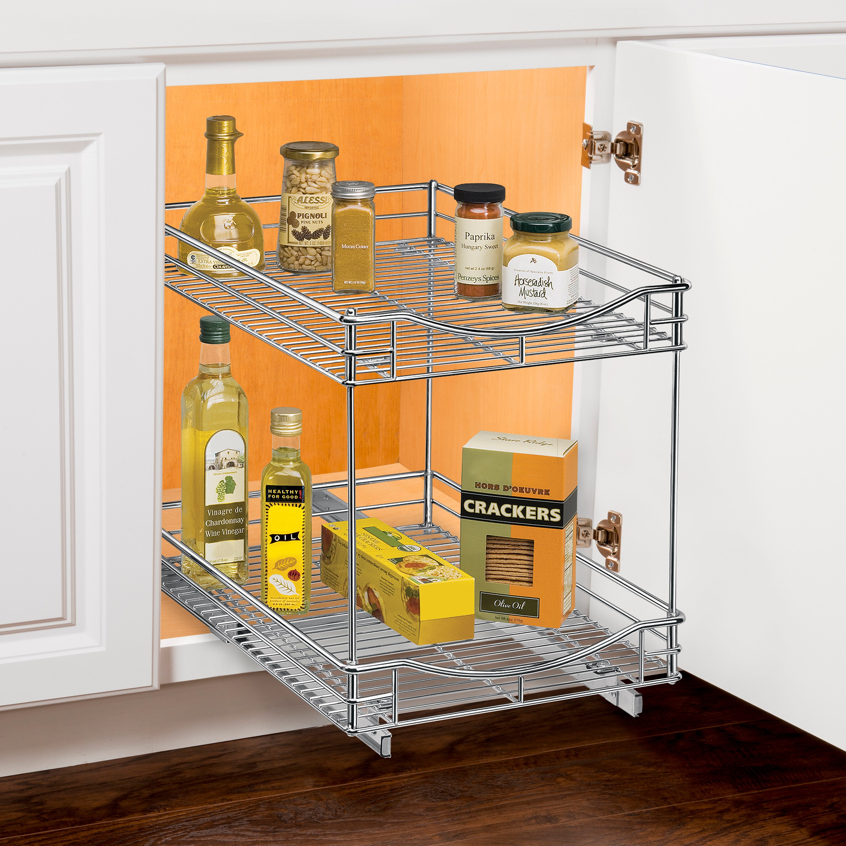 TRINITY 2-Pack 11.5-in W x 16-in H 2-Tier Cabinet-mount Metal Under-sink  Organizer in the Cabinet Organizers department at