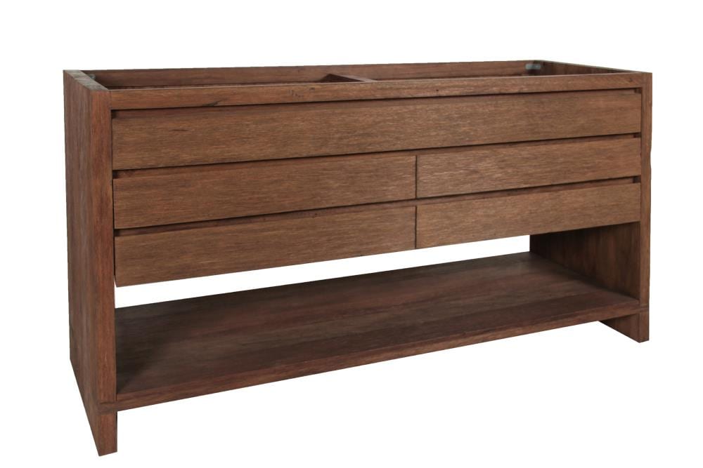 Refined Teak 60" Freestanding Double Vanity Cabinet in Brown Reclaimed Wood